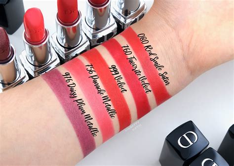 dior rouge satin lipstick swatches|christian dior rouge lipstick 999.